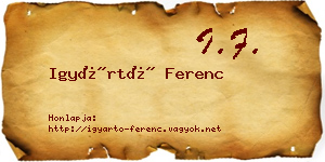 Igyártó Ferenc névjegykártya